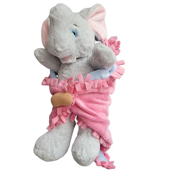 Fiesta Blanket Babies Elephant Lovey 12 inch Plush Pink Baby Blanket Stuffed Toy - Picture 1 of 8